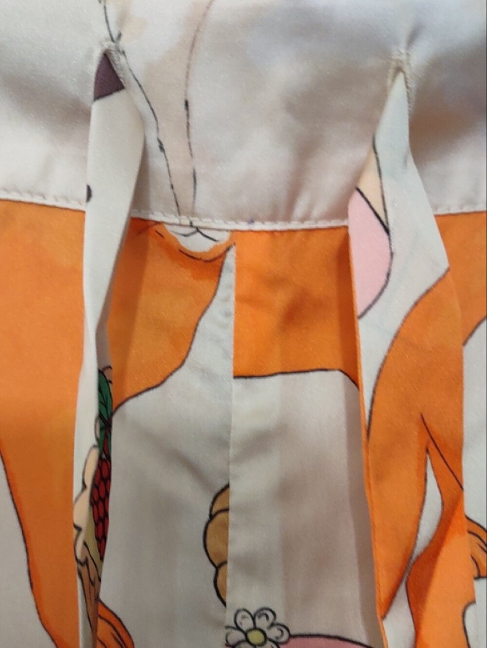 NWTS Karen Mabon Cat Café Satin Long Pajama Set Ivory Size XL - Picture 9 of 11